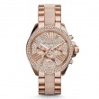 Michael Kors Women's MK6096 'Wren' Chronograph Crystal Rose Gold Tone Watch