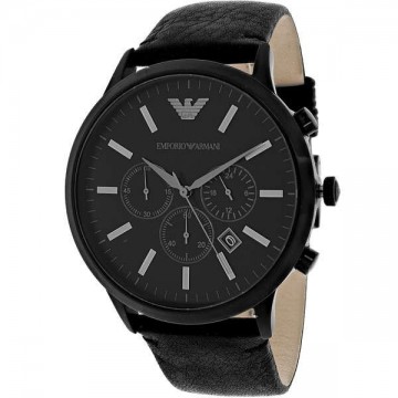 Emporio Armani Men's Sportivo AR2461 Black Leather Analog Quartz Watch with BlacK