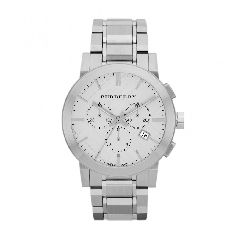 Burberry Women's 'Large Check' Silver Dial Stainless Steel Watch BU9350
