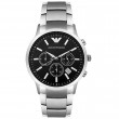 Armani Men's AR2434 Classic Stainless Steel Black Dial Watch